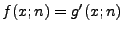 $ f(x;n) = g'(x;n)$